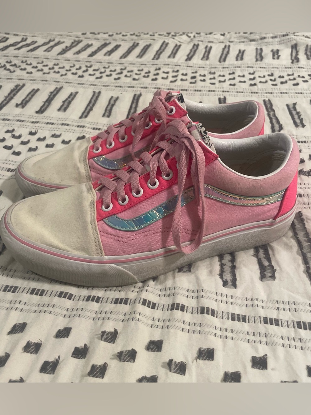 Rare Disney 100 Year Anniversary Pink Vans Sneakers W10.5 M9